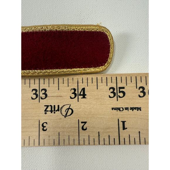 Vintage Burgundy Velvet Leather Belt Gold Trim 35" Made in USA - Picture 7 of 8